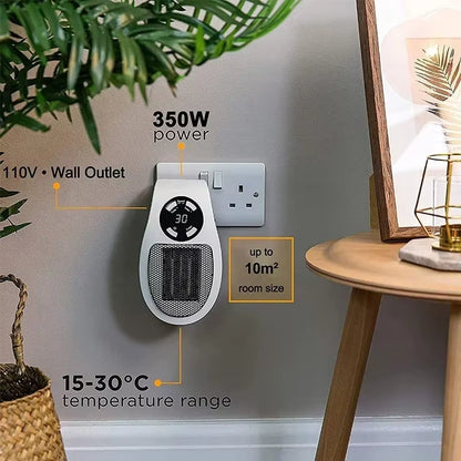 Portable Heater Electric Heater 350W Convenient Room Heater Remote Control Wall Mounted Heater Winter Heating Home Appliance