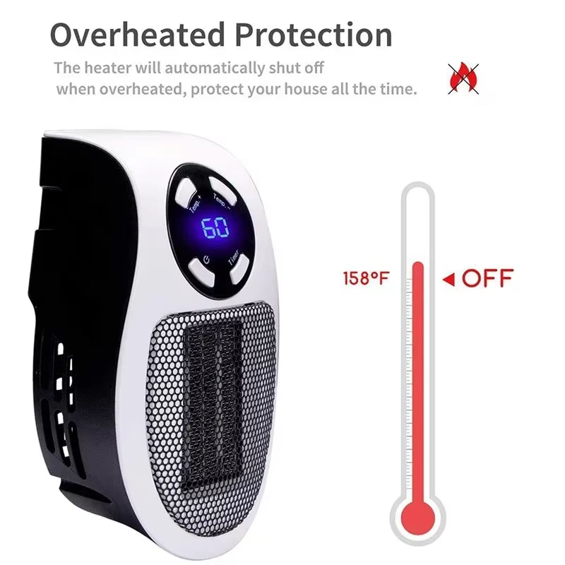Portable Heater Electric Heater 350W Convenient Room Heater Remote Control Wall Mounted Heater Winter Heating Home Appliance