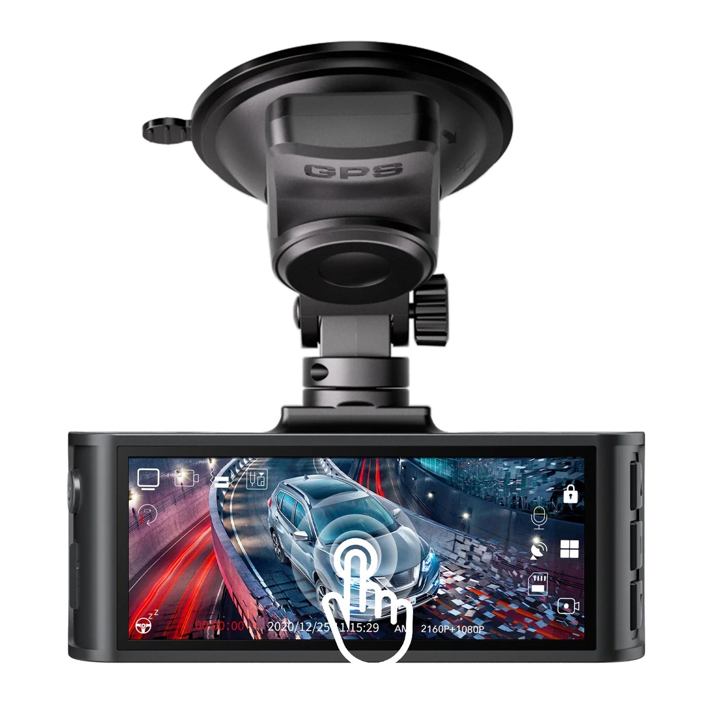 Touch Screen Dash Cam Front and Rear, 4K Dash Camera with STARVIS 2 Sensor, Free 128GB Card, Car Camera with Wifi GPS, Voice Control, Wdr,5.8Ghz Wifi, 24H Parking Mode, Night Vision